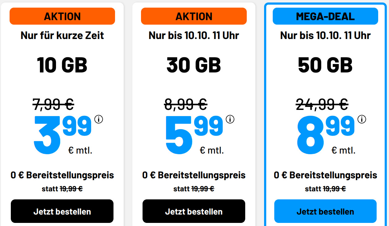 Preistipp 10 GB Handytarife: Simde 10 GB Allnet-Flat fr 3,99 Euro mit mtl. Laufzeit