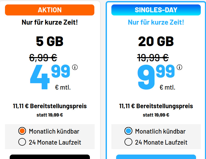 Tariftipp 5 GB Handyflatrate: Sim.de 5 GB LTE Allnet-Flat f�r 4,99 Euro ohne Laufzeit