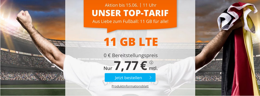 Tariftipp 11 GB Tarife: Simde Tarife f�r 7,77 Euro mit 60 Freiminuten und ohne Laufzeit