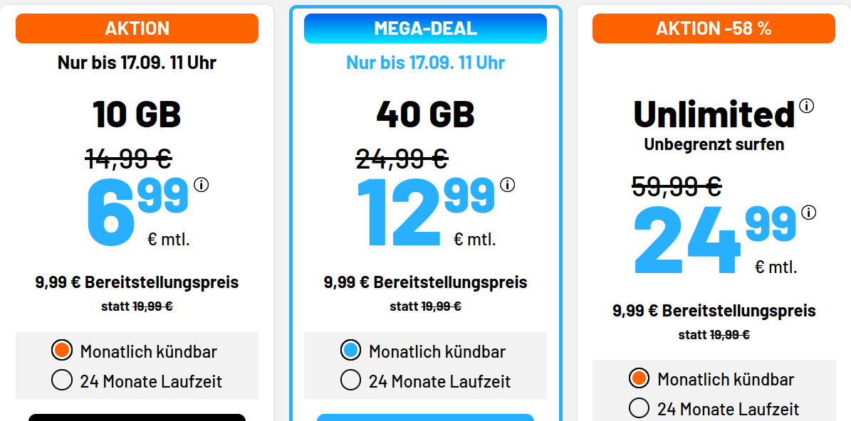 Spartipp 10 GB 5G Tarif: Simde 10 GB 5G Allnet-Flat f�r 6,99 Euro ohne Anschlusspreis