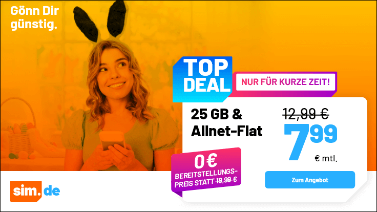 Entdecken Sie die neuen <strong>Handytarife</strong> von <it>sim.de</it> - inklusive der <em>25GB Allnet-Flat</em> f�r <b>7,99 Euro</b> und weiteren attraktiven Angeboten. Erfahren Sie alles �ber flexible Vertragsbedingungen, Top-Preis-Leistungs-Verh�ltnis und moderne Netztechnologien.