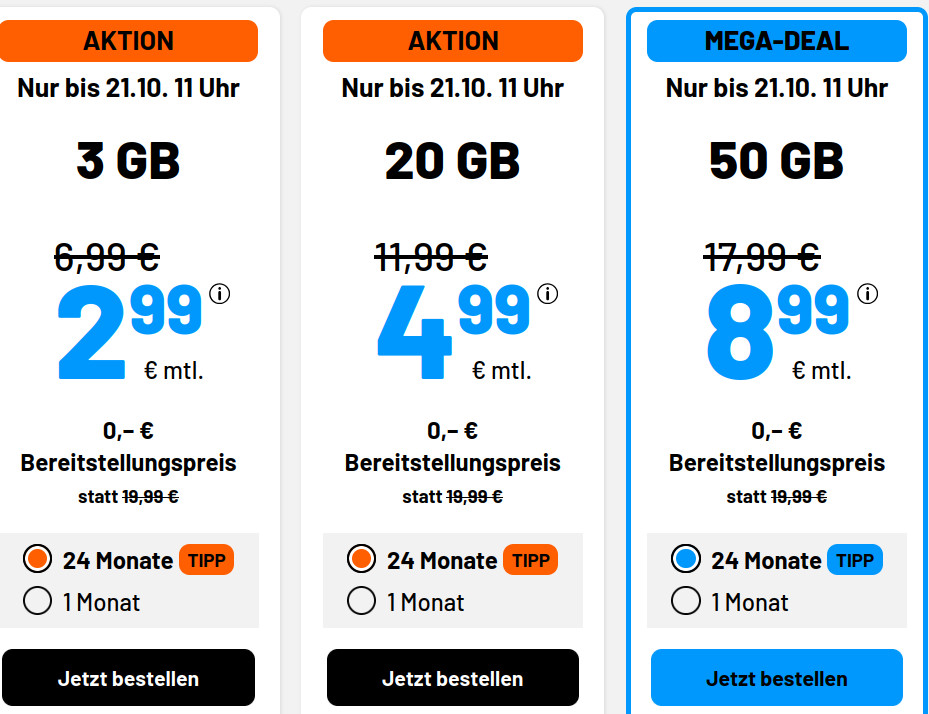 Preistipp 20 GB Handytarife: Simde 20 GB Allnet-Flat fr 4,99 Euro mit mtl. Laufzeit