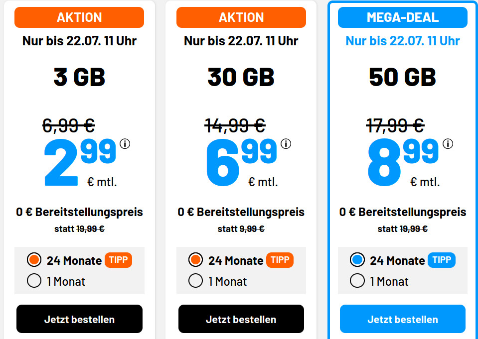 Spartipp 30 GB Handytarife: Simde 30 GB Allnet-Flat fr 6,99 Euro mit mtl. Laufzeit