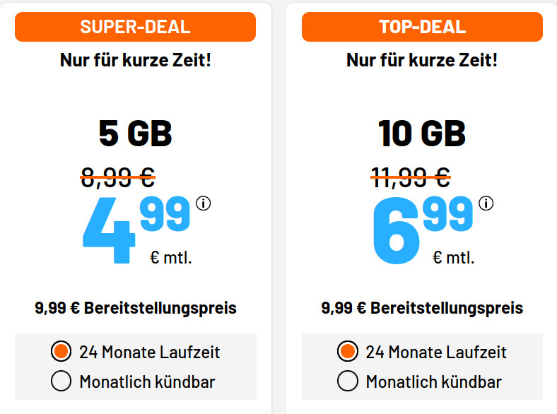 Spartipp 10 GB Handytarife: Sim.de 10 GB LTE Allnet-Flat fr 6,99 Euro mit mtl. Laufzeit