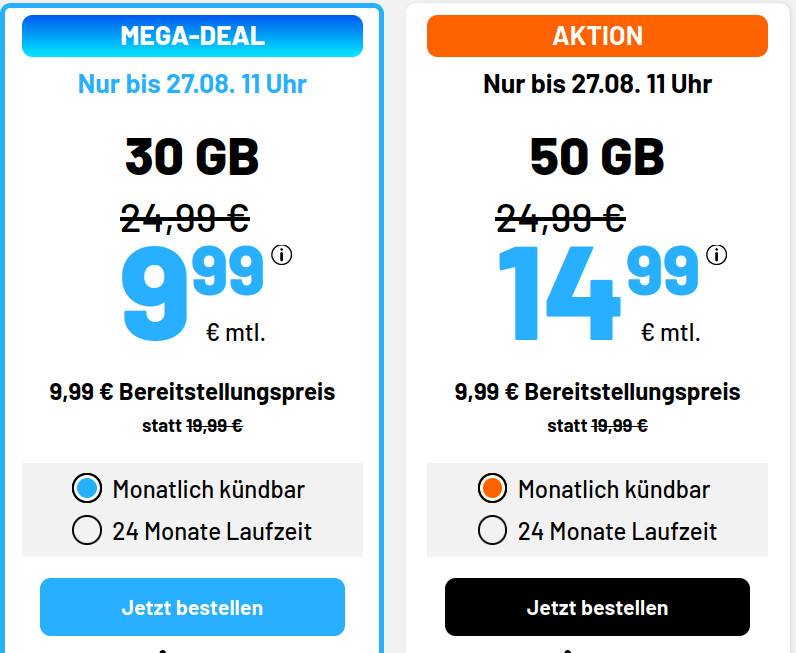 Tarifpower mit Simde 30 GB 5G Allnet-Flat f�r 9,99 Euro
