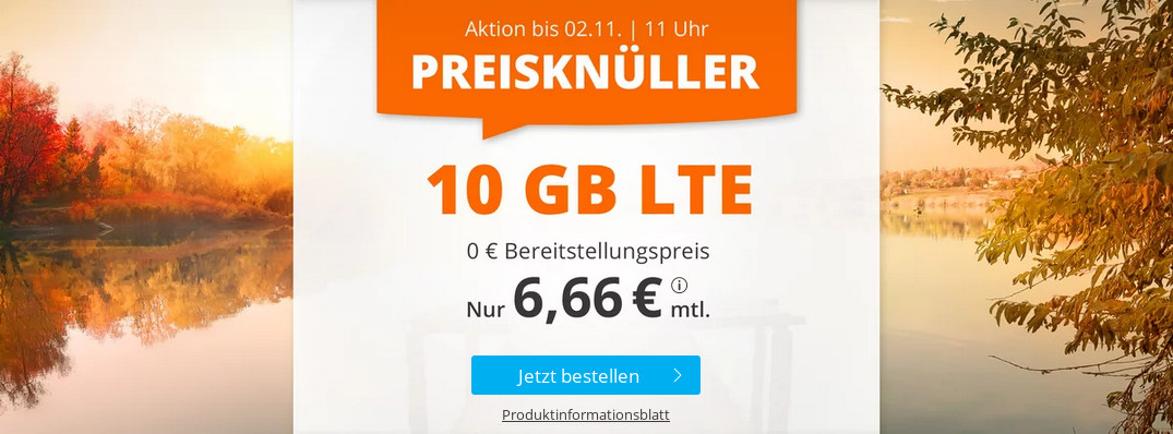 Herbstferien-Deal: Simde 10 GB Tarife fr 6,66 Euro mit 60 Freiminuten und ohne Laufzeit