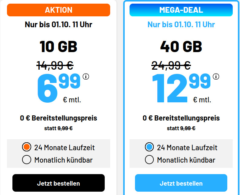 Spartipp 10 GB 5G Tarif: Simde 10 GB 5G Allnet-Flat f�r 6,99 Euro ohne Anschlusspreis