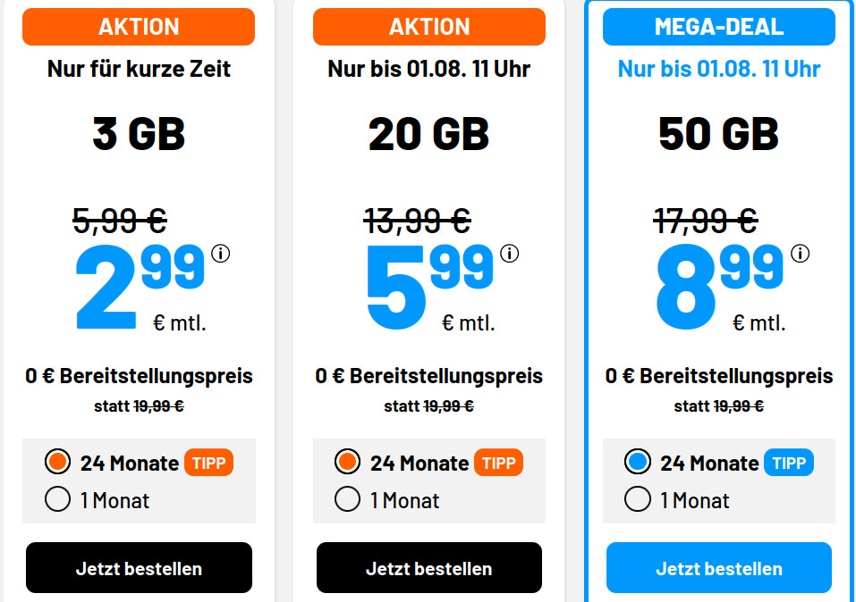 Preishammer 50 GB Tarife: Simde 50 GB Allnet-Flat fr 8,99 Euro und mtl. Laufzeit