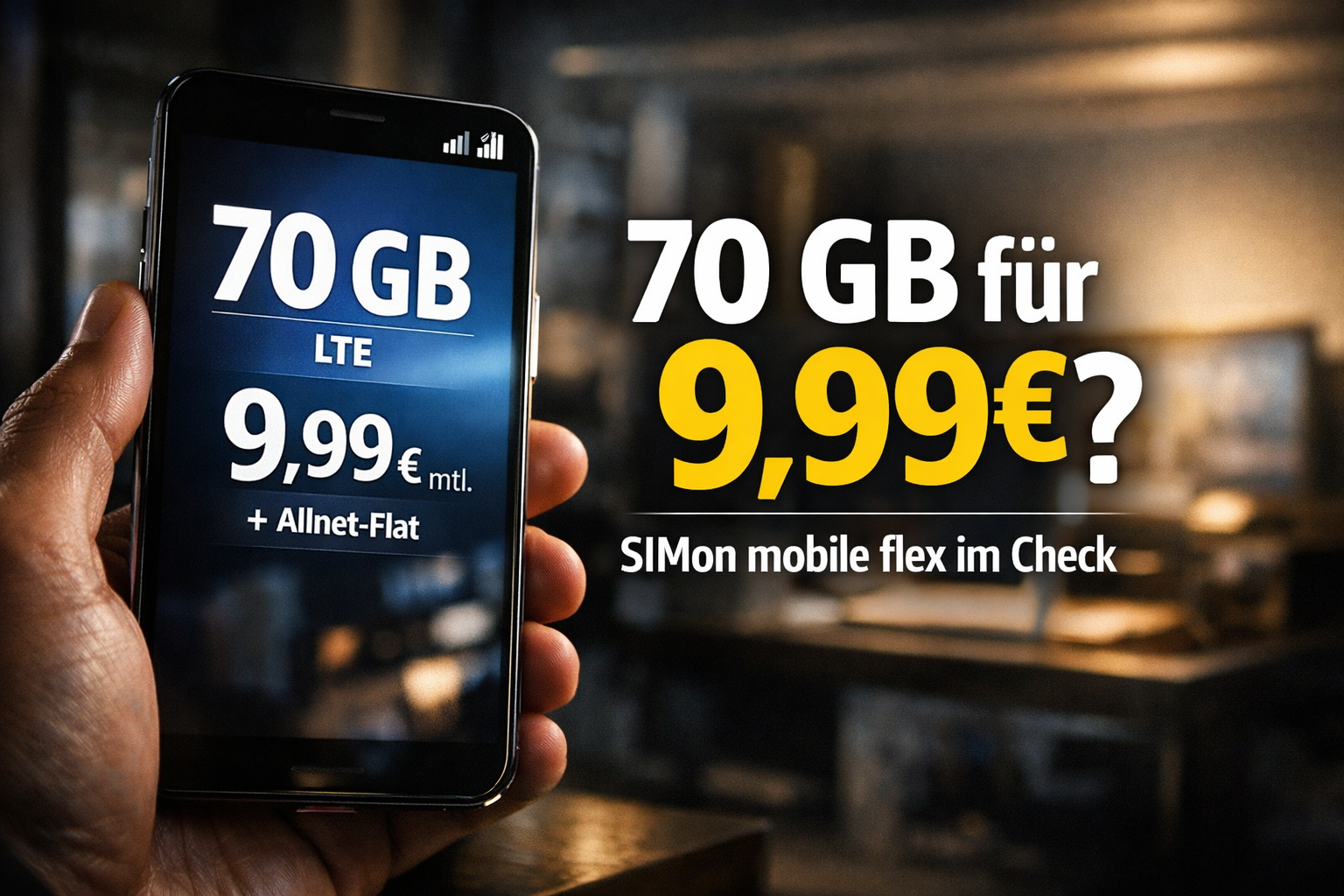 SIMon mobile flex mit 70 GB f�r 9,99 &euro; im Vodafone-Netz. Gro�er Vergleich mit fraenk, congstar und ALDI TALK inklusive Tabellen und Marktanalyse.