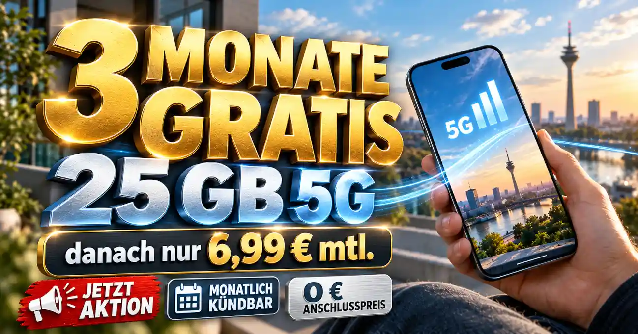 simyo S mit 25 GB 5G und drei kostenlosen Monaten