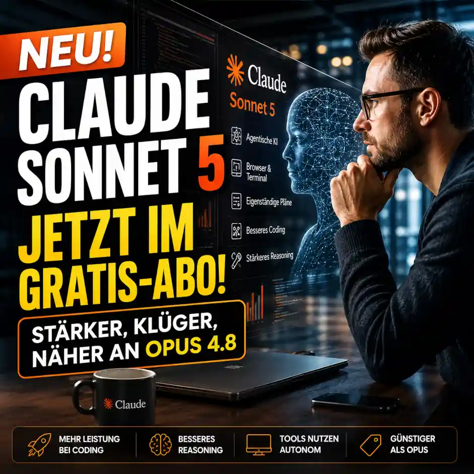 Claude Sonnet 5 ersetzt Sonnet 4.6 und kommt ins Gratis-Abo. Was das neue KI-Modell kann, wo die Grenzen liegen und warum Agenten wichtiger werden.