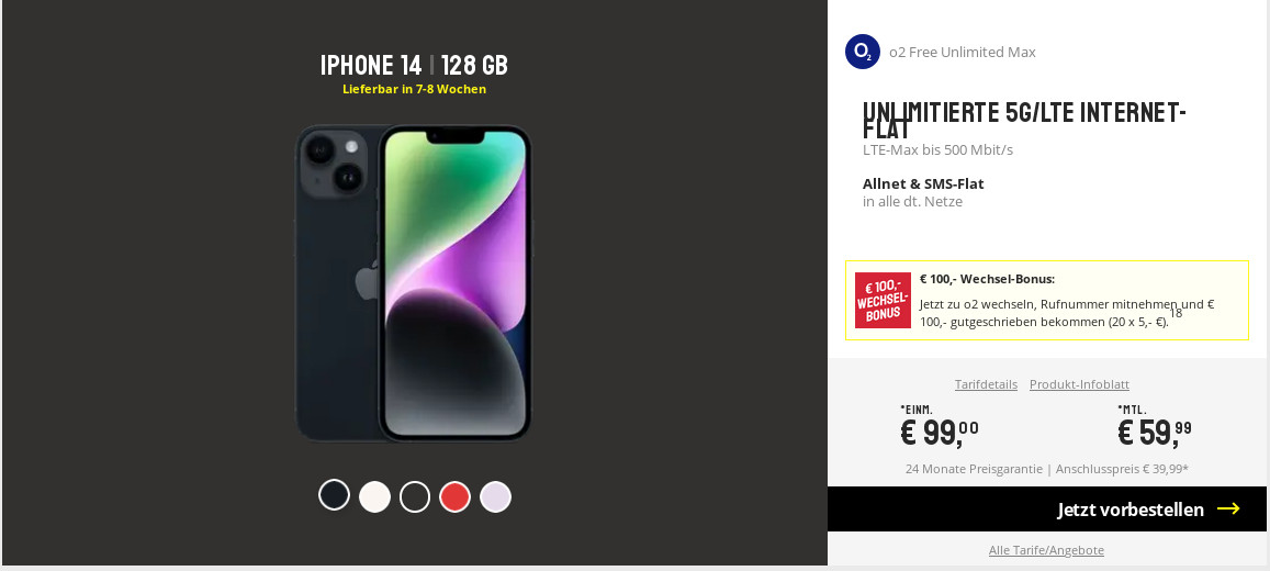 iPhone 14 Vorverkauf gestartet: Die ersten iPhone 14 Tarife --Unlimited Tarife fr 59,99 Euro
