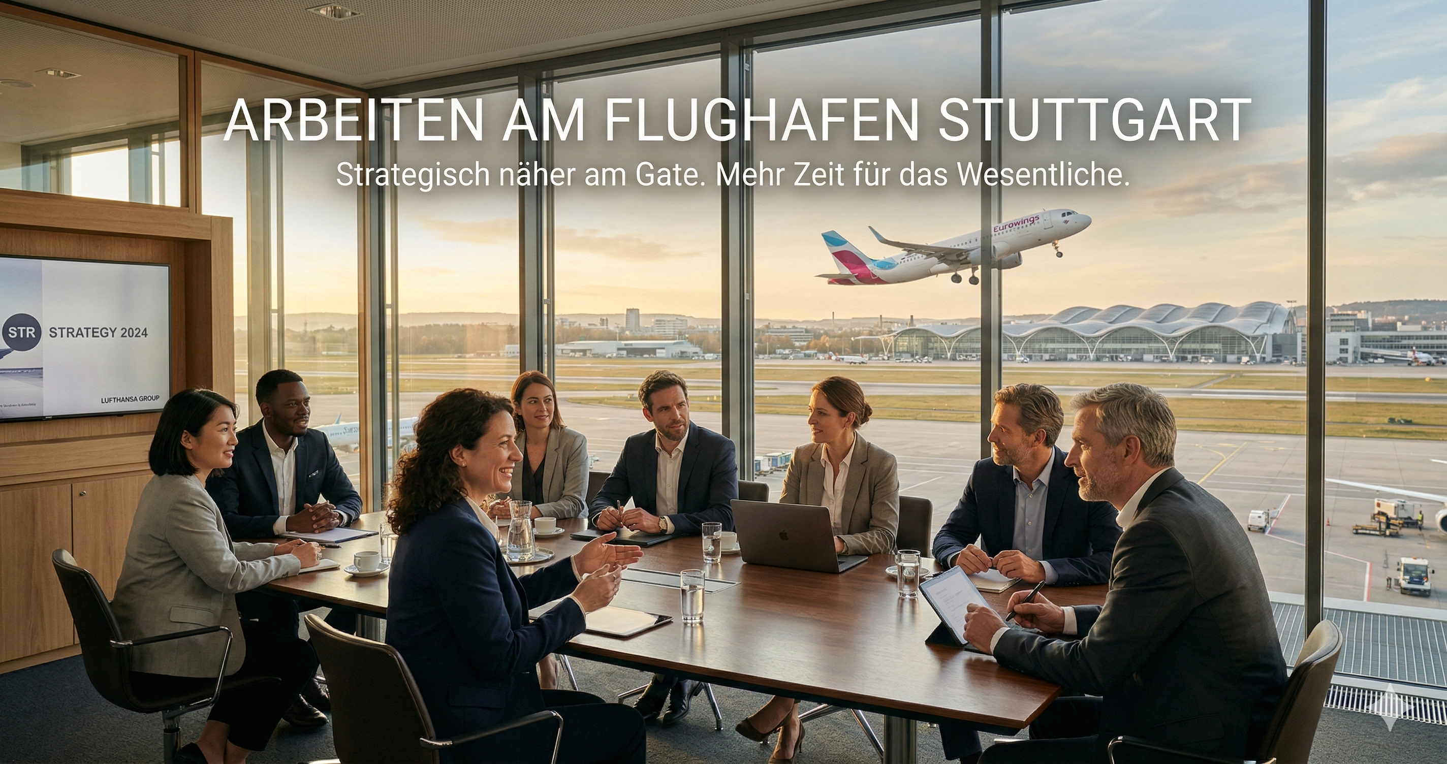 Arbeiten am Flughafen Stuttgart wird f�r Manager, Vertrieb und internationale Teams zum strategischen Vorteil. Warum ein B�ro am STR Zeit spart, Stress reduziert und die Work-Life-Balance verbessert - mit Tabellen und Analyse.