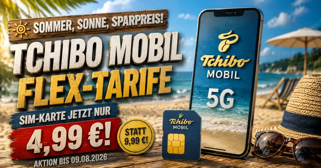 Tchibo Mobil senkt die SIM-Karte f�r FLEX-Tarife im Juli auf 4,99 Euro. Was die 5G-Tarife k�nnen, f�r wen sie passen und worauf Kunden vor dem Wechsel achten sollten