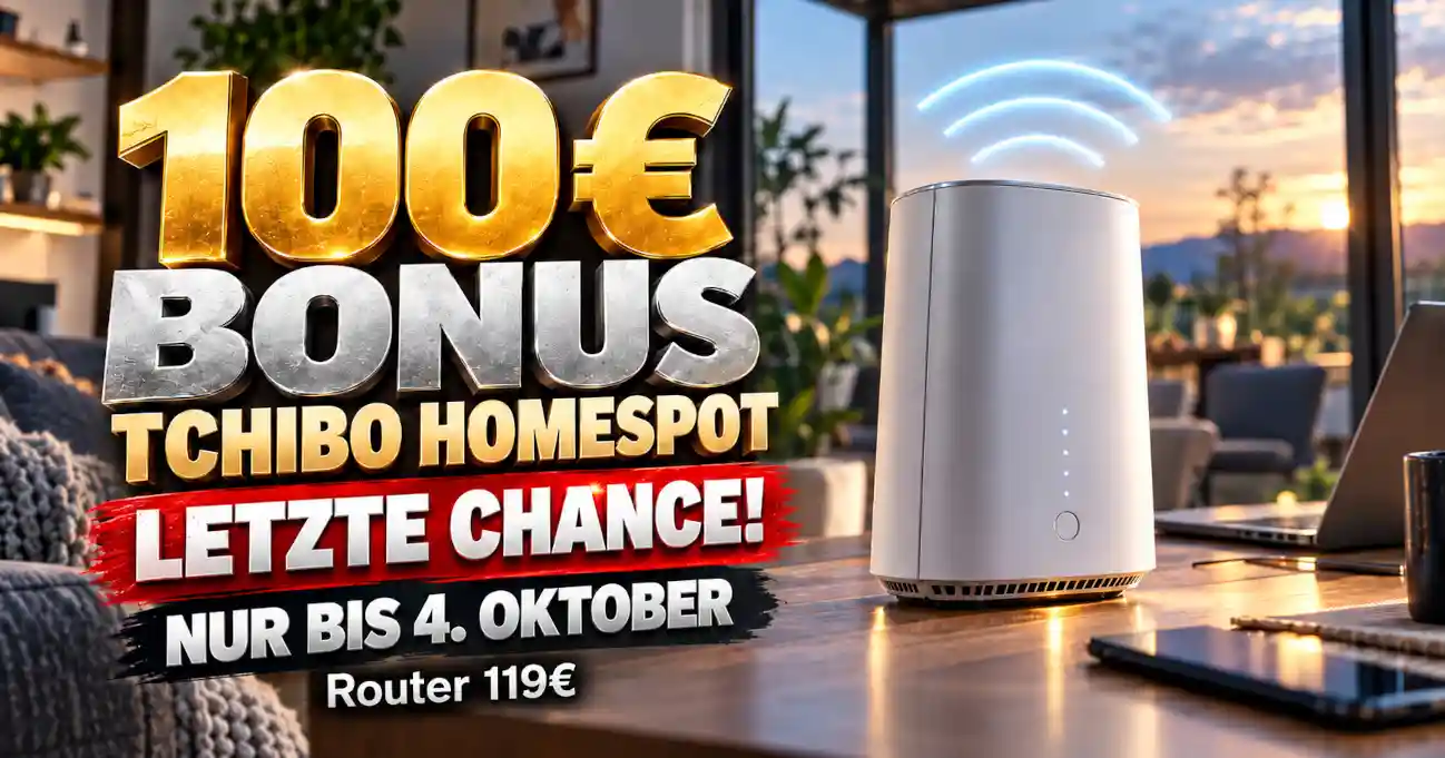 Tchibo Homespot mit 100 Euro Neukundenbonus bis 4. Oktober 2026