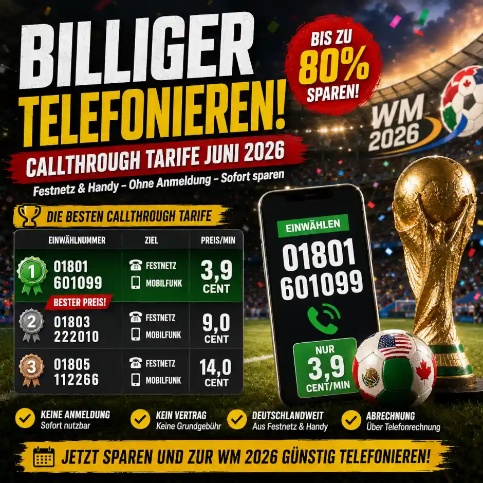 Callthrough bleibt Juni 2026 eine Option f�r g�nstige Inlandsgespr�che. Anbieter, Preise, Vergleich, Kostenfallen und Tipps im �berblick