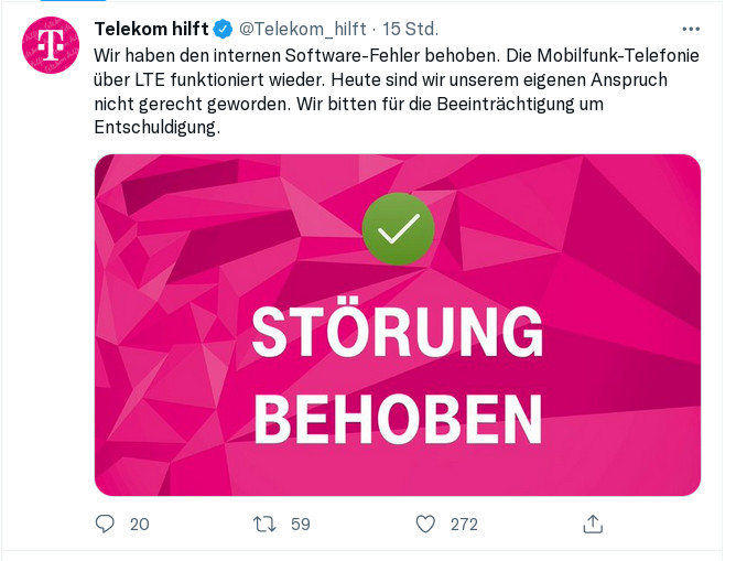 Telekom Mobilfunk Strungen: Telekom hat internen Software Fehler behoben