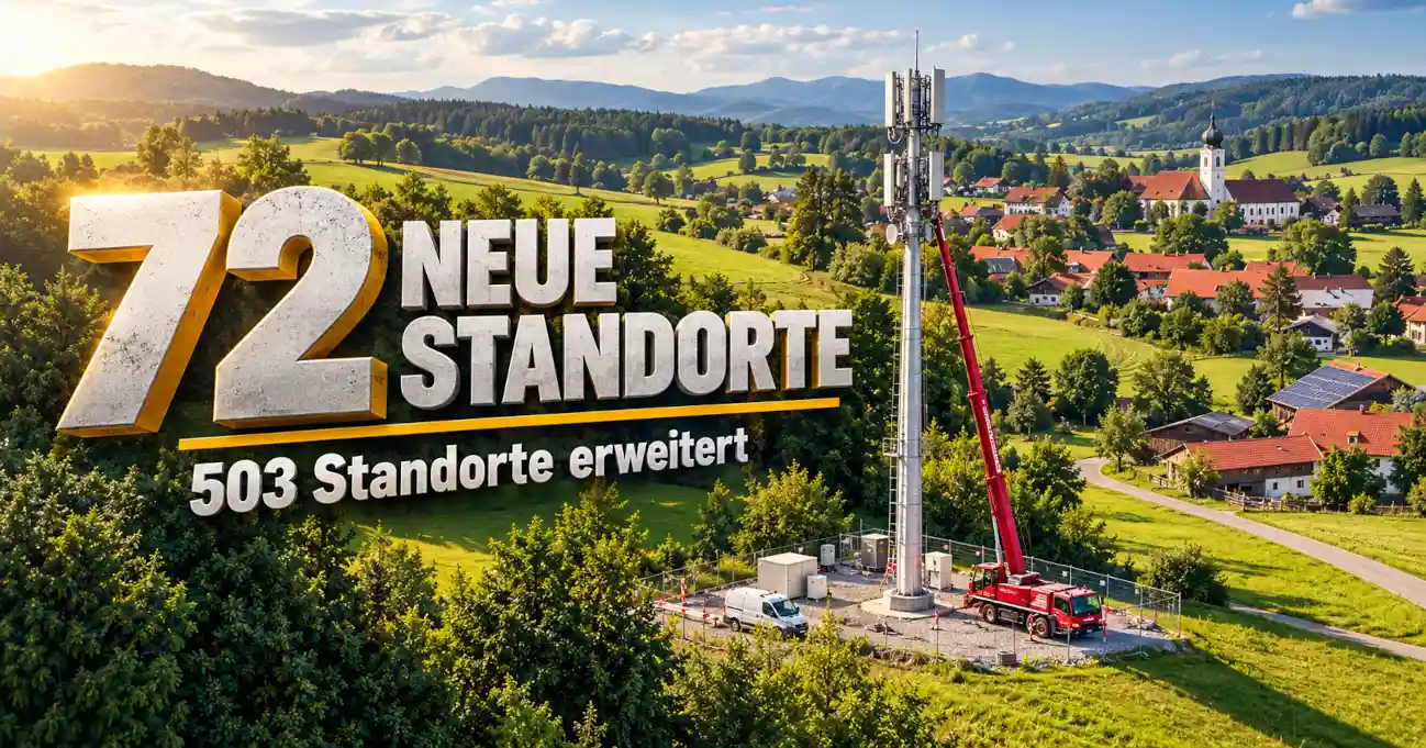 Telekom-Netzausbau September 2026 mit 72 neuen Mobilfunkstandorten und 503 Erweiterungen