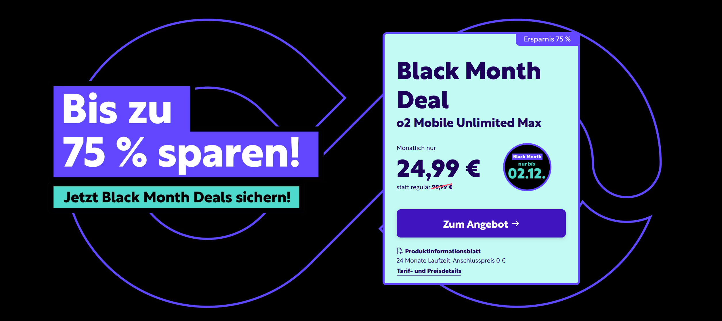 Black Month 2025 bei Unlimited Mobile: Alle SIM-Only Tarife mit unbegrenztem Datenvolumen, 0 € Anschlusspreis und Bestpreise in allen deutschen Netzen.