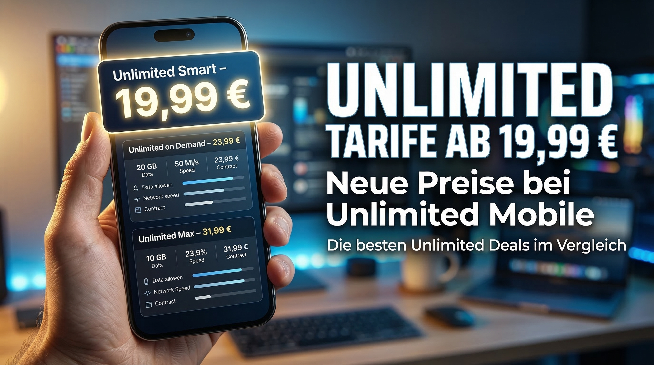 Unlimited Mobile passt seine Tarife an. Besonders der Unlimited Smart Tarif f�r 19,99 Euro sorgt f�r Aufmerksamkeit. Alle Details, Preise und Unterschiede im �berblick.