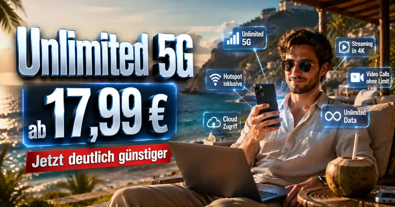 freenet Unlimited Mobile startet bei 17,99 Euro. Preise, 5G-Tempo, Flex-Kosten und die Unterschiede zwischen Smart, M und L im �berblick