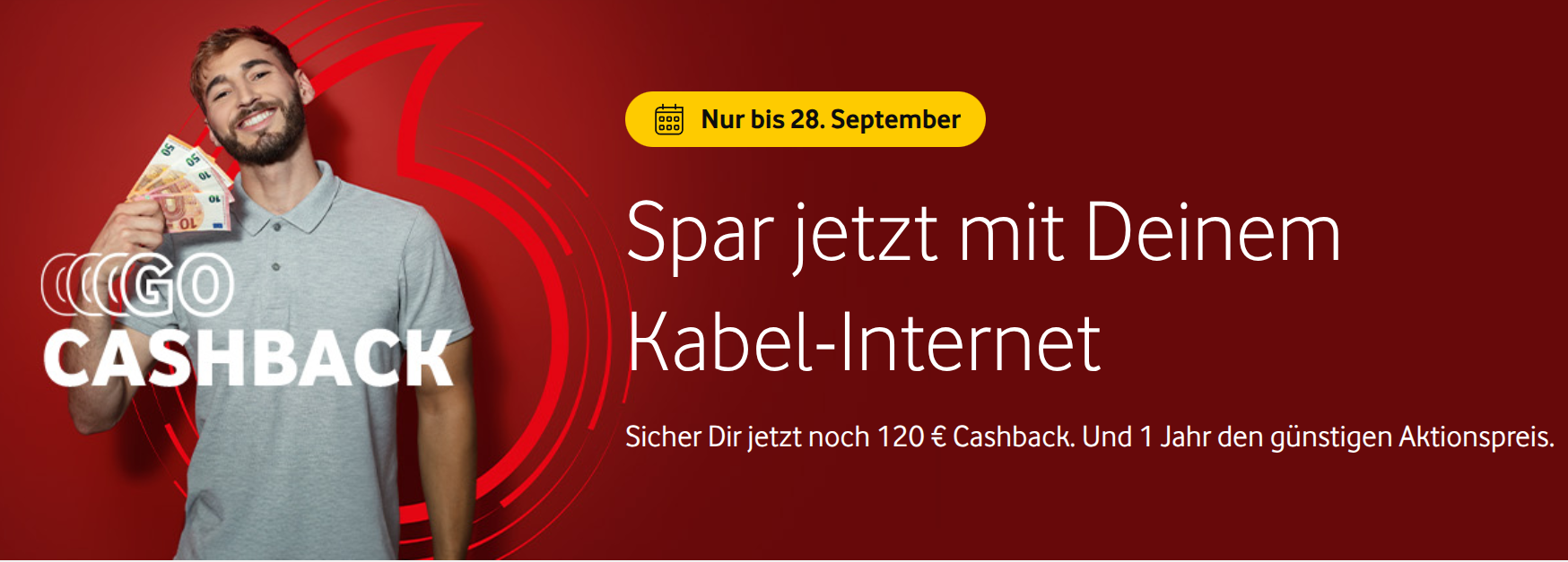 bersicht der Vodafone Kabel Aktionen und Angebote im September 2025. Alle GigaZuhause-Tarife, Cashback, Junge-Leute-Bonus und Kombi-Rabatte im Vergleich.