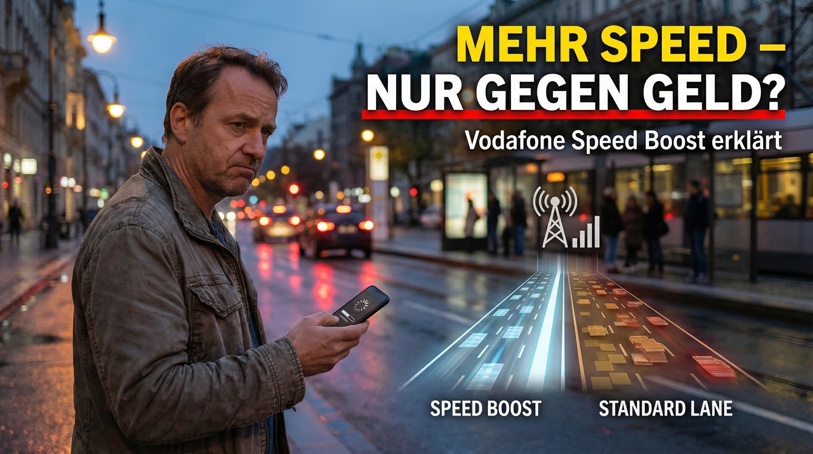 Vodafone f�hrt Speed Boost ein: Kunden zahlen f�r bessere Datenraten im Mobilfunknetz. Analyse, Preise, Kritik und Vergleich mit EE, O2 und Three. Jetzt alle Details.