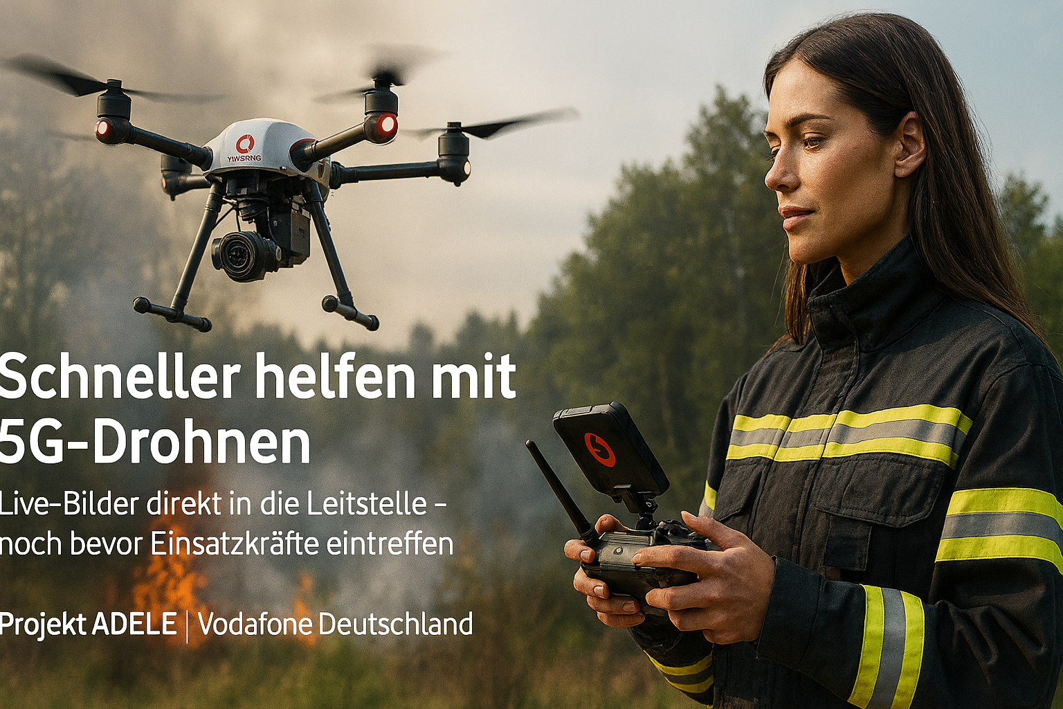 Wie 5G-Drohnen Rettungskrfte untersttzen: Schneller reagieren, besser planen und Leben retten dank automatisierter Luftaufklrung.