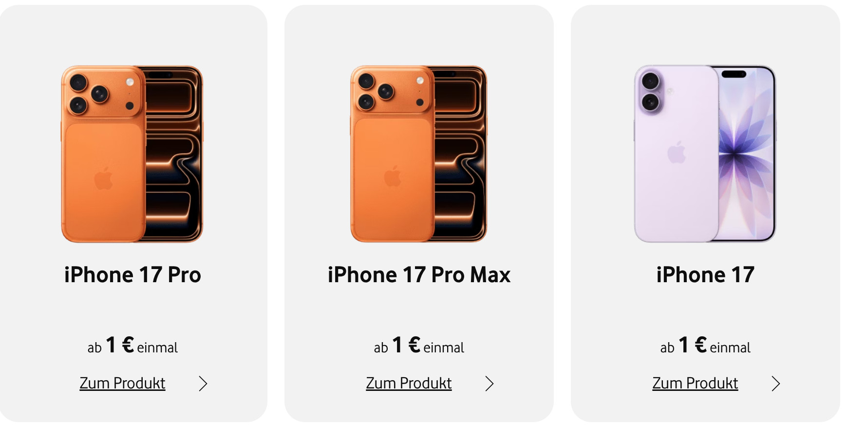Umfassender Vergleich der Vodafone Angebote fr iPhone 17, iPhone 17 Pro und iPhone 17 Pro Max. Alle Tarife, Preise, Gerte-Features und Spartipps im berblick.