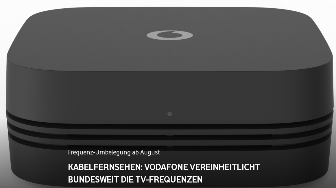 Vodafone Kabelfernsehen Umstellung: Vodafone vereinheitlicht die TV-Frequenzen