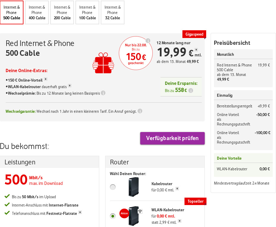 Vodafone Kabel Tarife