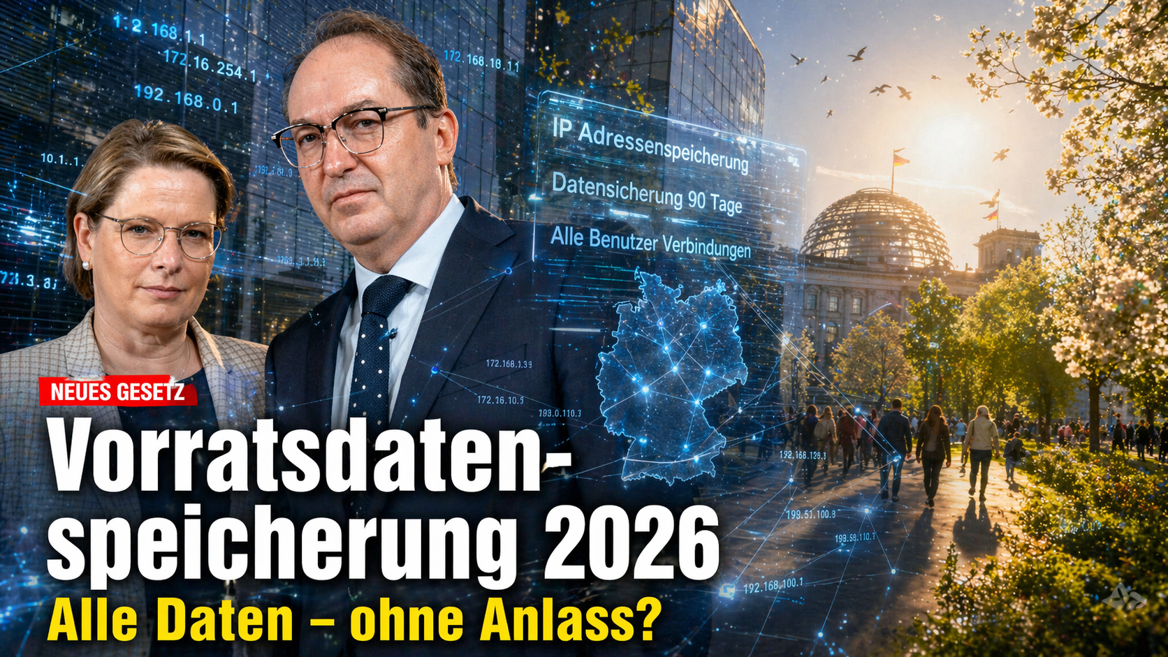 Die Bundesregierung beschlie�t die Vorratsdatenspeicherung 2026: IP-Adressen sollen drei Monate gespeichert werden. Alle Infos, Kritik, Quick Freeze Vergleich und was das f�r Nutzer bedeutet.