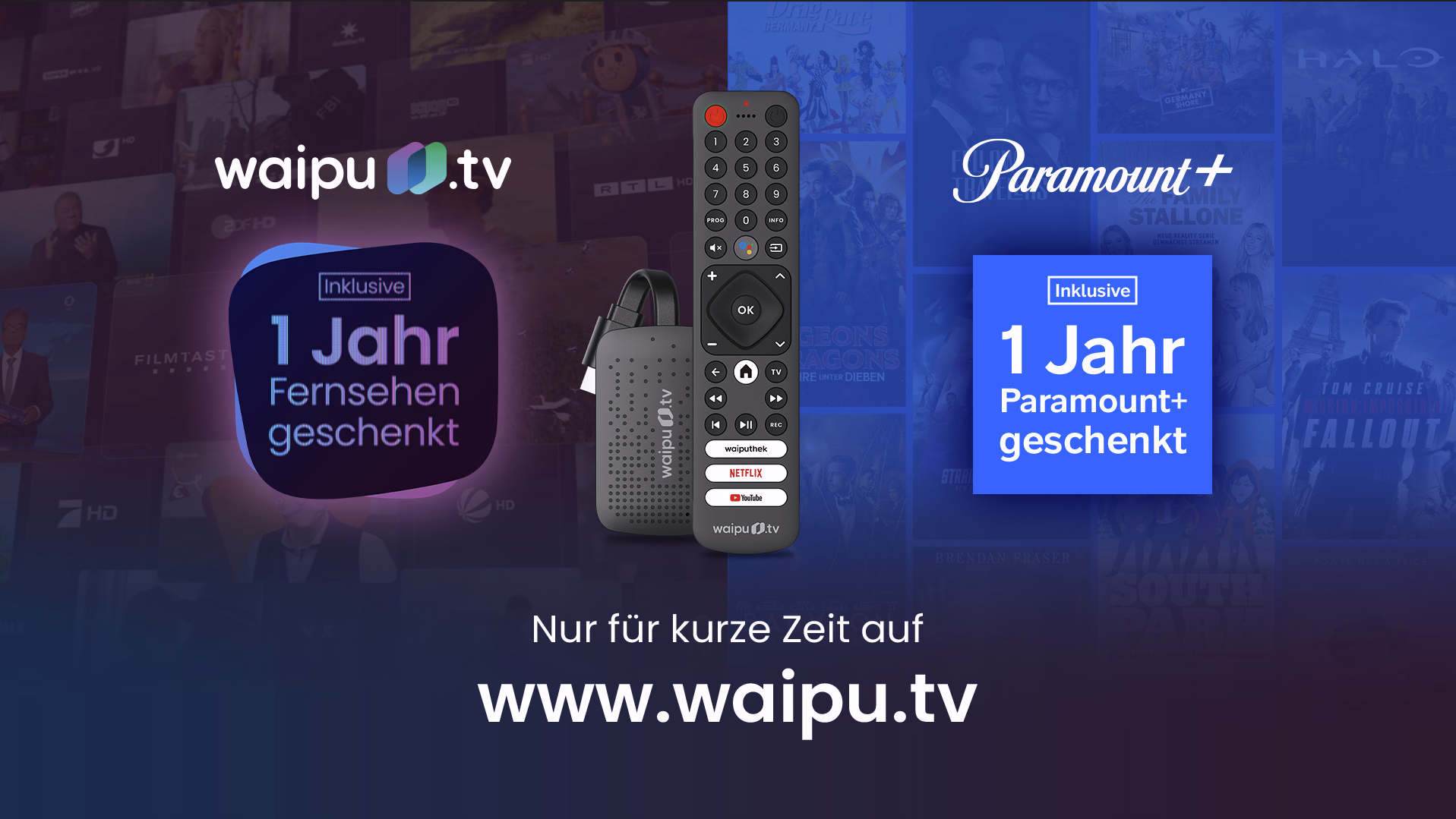 Waipu Aktion: Waipu.tv Perfect Plus mit gratis Paramount+