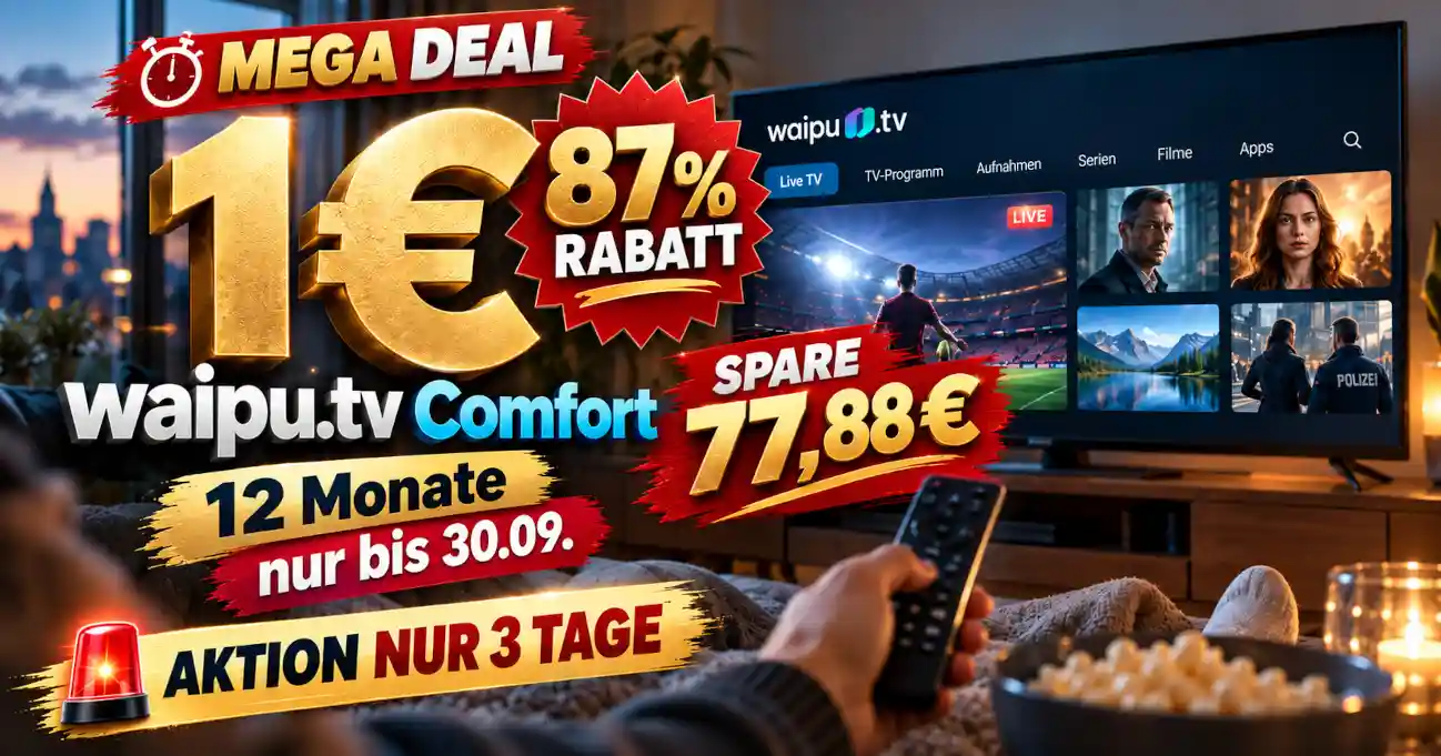 waipu.tv Comfort f�r 1 Euro im September 2026