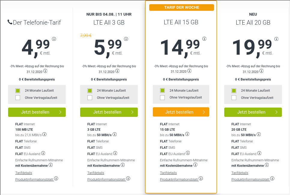 Spartipps 3 GB Smartphone Tarife: Beste 3 GB Allnet-Flats in den Sommerferien ab mtl. 5,99 Euro