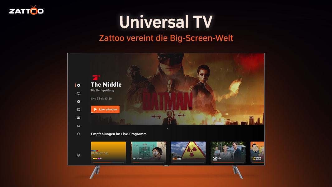 Zattoo prsentiert mit Universal TV eine neue Big-Screen-App fr ein einheitliches TV-Erlebnis. Erfahren Sie mehr ber die Vorteile, Technologie und strategische Bedeutung.